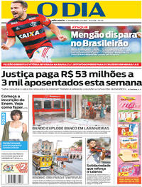 Capa do jornal O Dia 07/05/2018