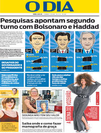 Capa do jornal O Dia 07/10/2018