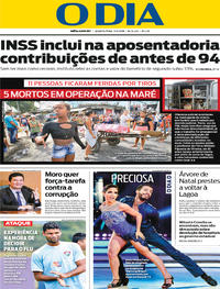 Capa do jornal O Dia 07/11/2018