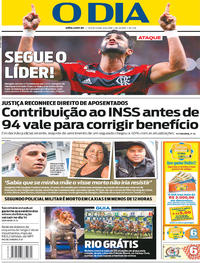 Capa do jornal O Dia 08/06/2018