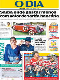 Capa do jornal O Dia 08/07/2018