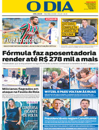 Capa do jornal O Dia 09/10/2018