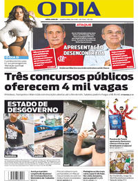 Capa do jornal O Dia 10/01/2018