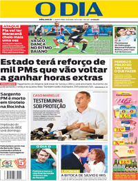 Capa do jornal O Dia 10/05/2018