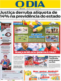 Capa do jornal O Dia 10/07/2018