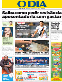 Capa do jornal O Dia 10/08/2018
