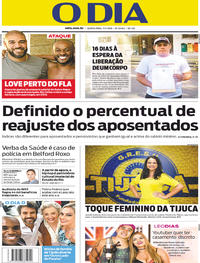 Capa do jornal O Dia 11/01/2018