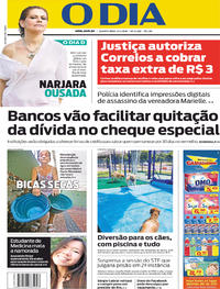 Capa do jornal O Dia 11/04/2018