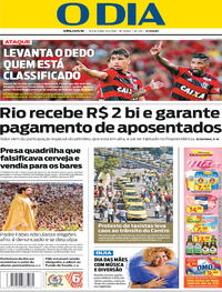 Capa do jornal O Dia 11/05/2018
