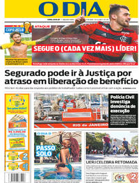 Capa do jornal O Dia 11/06/2018
