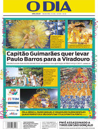 Capa do jornal O Dia 12/02/2018