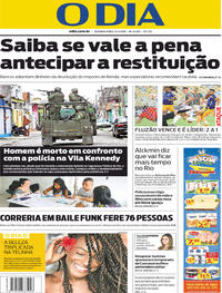 Capa do jornal O Dia 12/03/2018