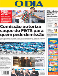 Capa do jornal O Dia 12/04/2018