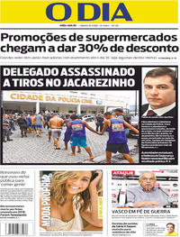Capa do jornal O Dia 13/01/2018