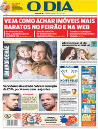 Capa do jornal O Dia 13/05/2018