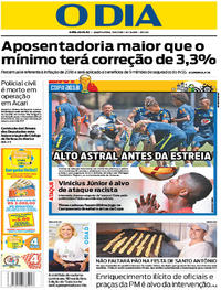 Capa do jornal O Dia 13/06/2018