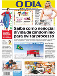 Capa do jornal O Dia 14/01/2018