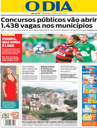 Capa do jornal O Dia 14/05/2018