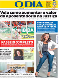 Capa do jornal O Dia 14/10/2018