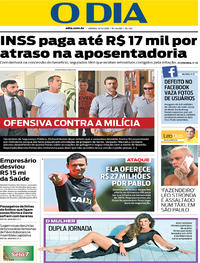 Capa do jornal O Dia 15/12/2018