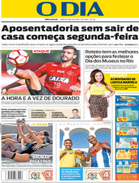 Capa do jornal O Dia 16/05/2018