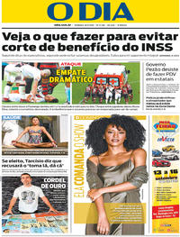Capa do jornal O Dia 16/09/2018