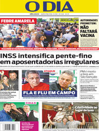 Capa do jornal O Dia 17/01/2018