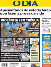 Capa do jornal O Dia 17/03/2018