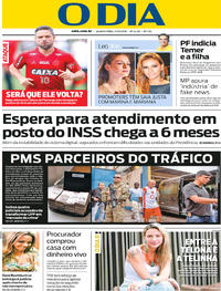 Capa do jornal O Dia 17/10/2018