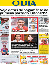 Capa do jornal O Dia 18/07/2018