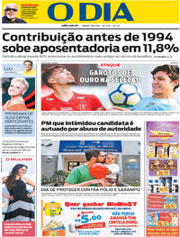 Capa do jornal O Dia 18/08/2018