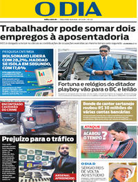 Capa do jornal O Dia 18/09/2018