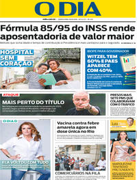 Capa do jornal O Dia 18/10/2018