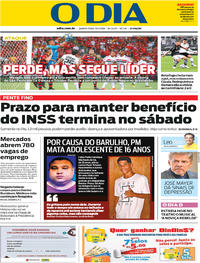 Capa do jornal O Dia 19/07/2018