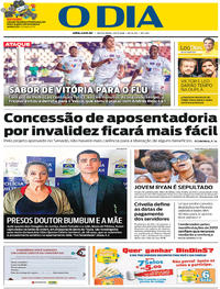 Capa do jornal O Dia 20/07/2018