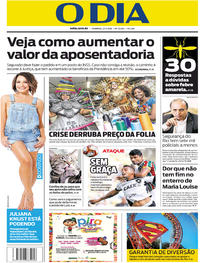 Capa do jornal O Dia 21/01/2018