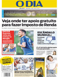 Capa do jornal O Dia 21/03/2018