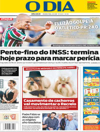 Capa do jornal O Dia 21/05/2018