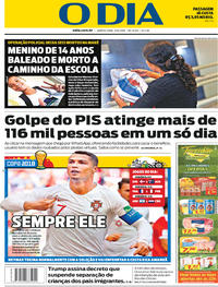 Capa do jornal O Dia 21/06/2018