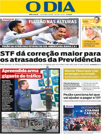 Capa do jornal O Dia 21/09/2018