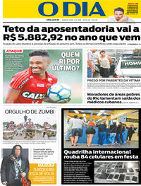 Capa do jornal O Dia 21/11/2018