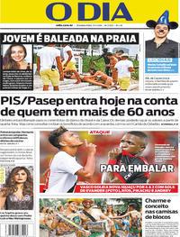Capa do jornal O Dia 22/01/2018