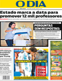 Capa do jornal O Dia 22/06/2018
