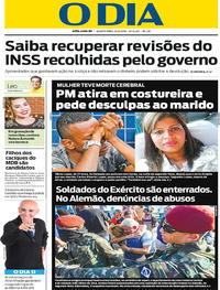 Capa do jornal O Dia 22/08/2018