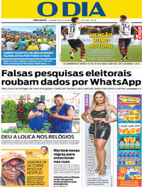 Capa do jornal O Dia 22/10/2018