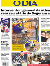 Capa do jornal O Dia 23/02/2018