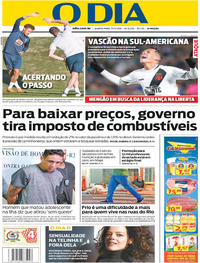 Capa do jornal O Dia 23/05/2018