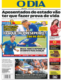 Capa do jornal O Dia 23/06/2018