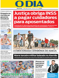Capa do jornal O Dia 23/08/2018
