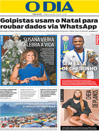 Capa do jornal O Dia 23/12/2018